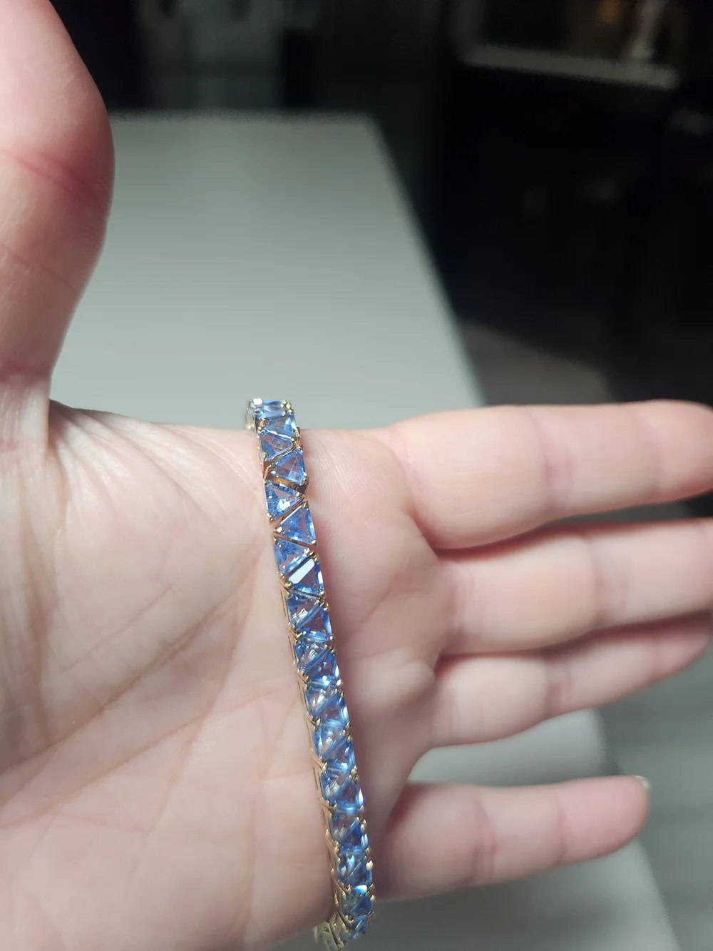 Suzanne Somers Blue Crystal Tennis Bracelet